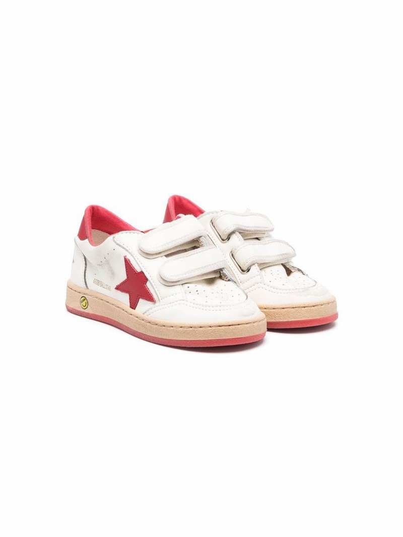 Kids' Old School Touch-strap Sneakers In White