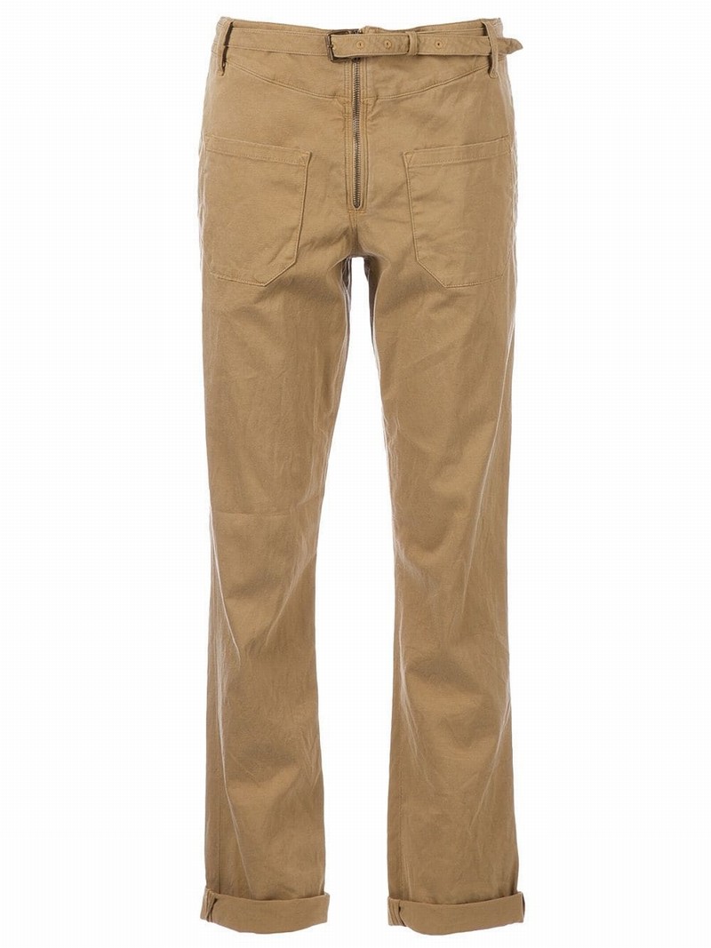 Belted Chinos In Beige