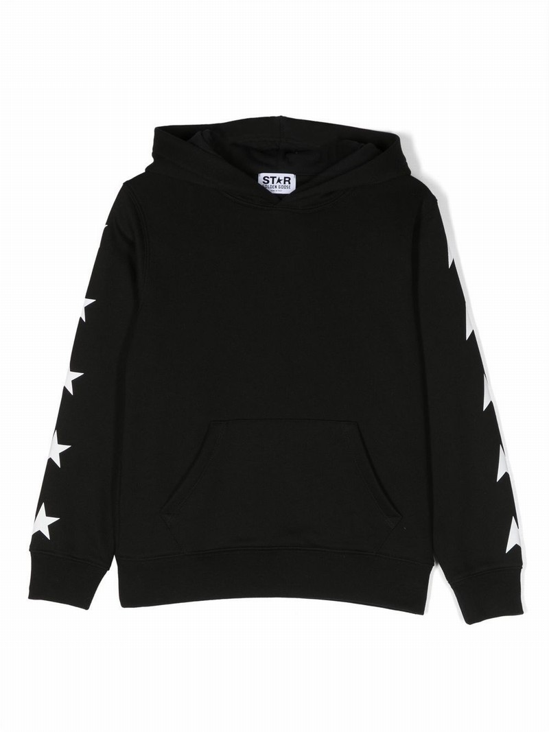 Kids' Star-print Hoodie In Black/white