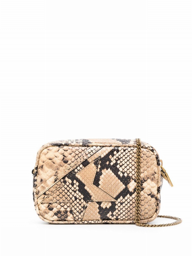 Star Snakeskin-print Leather Crossbody Bag In Nude