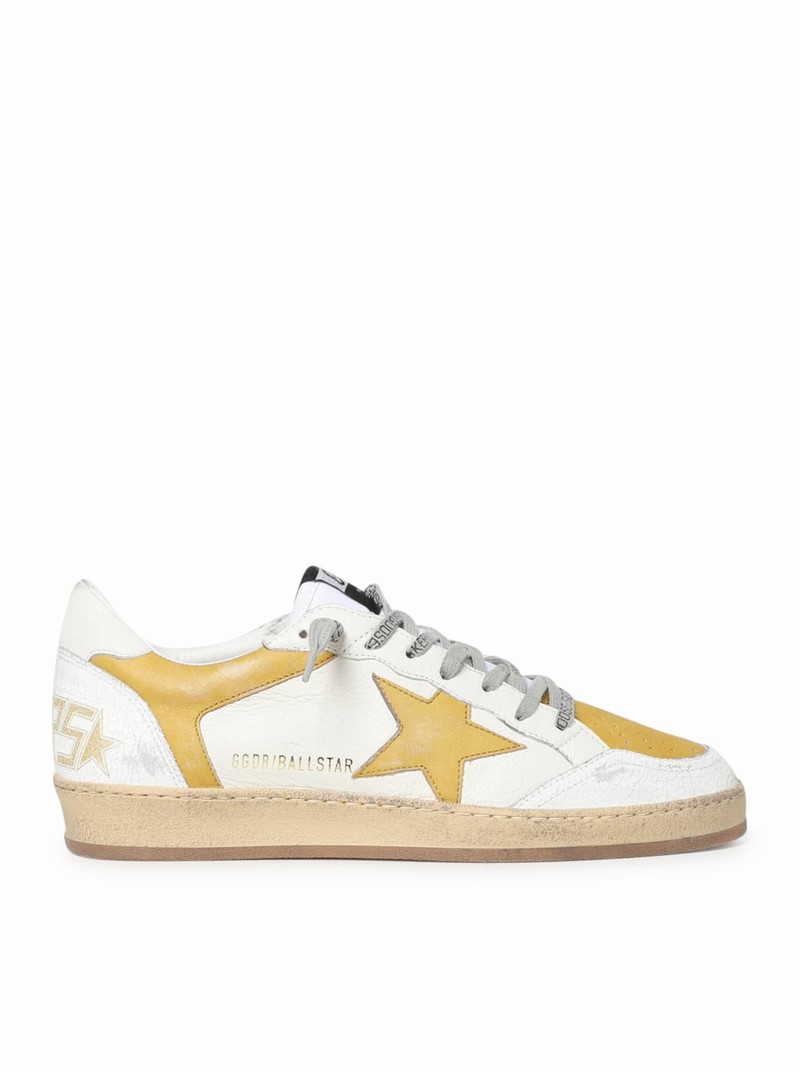 Ballstar Nappa And Nabuk Upper Crack Leather Toe And Spur Nabuk Star In White