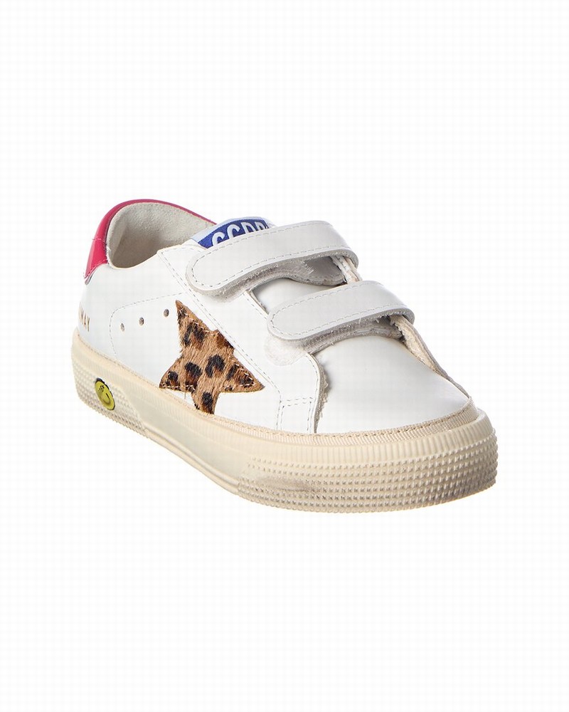 Kids' May School Leather Sneaker In White