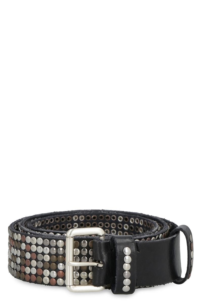 Sil Studded Leather Belt In Black