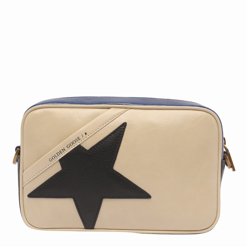 Star Large Crossbody Bag In Beige