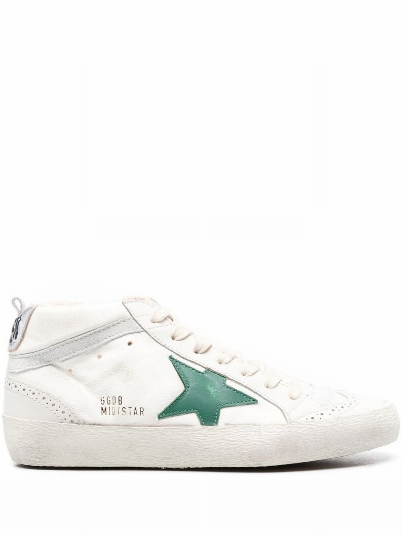 Mid Star Leather Sneakers In Beige