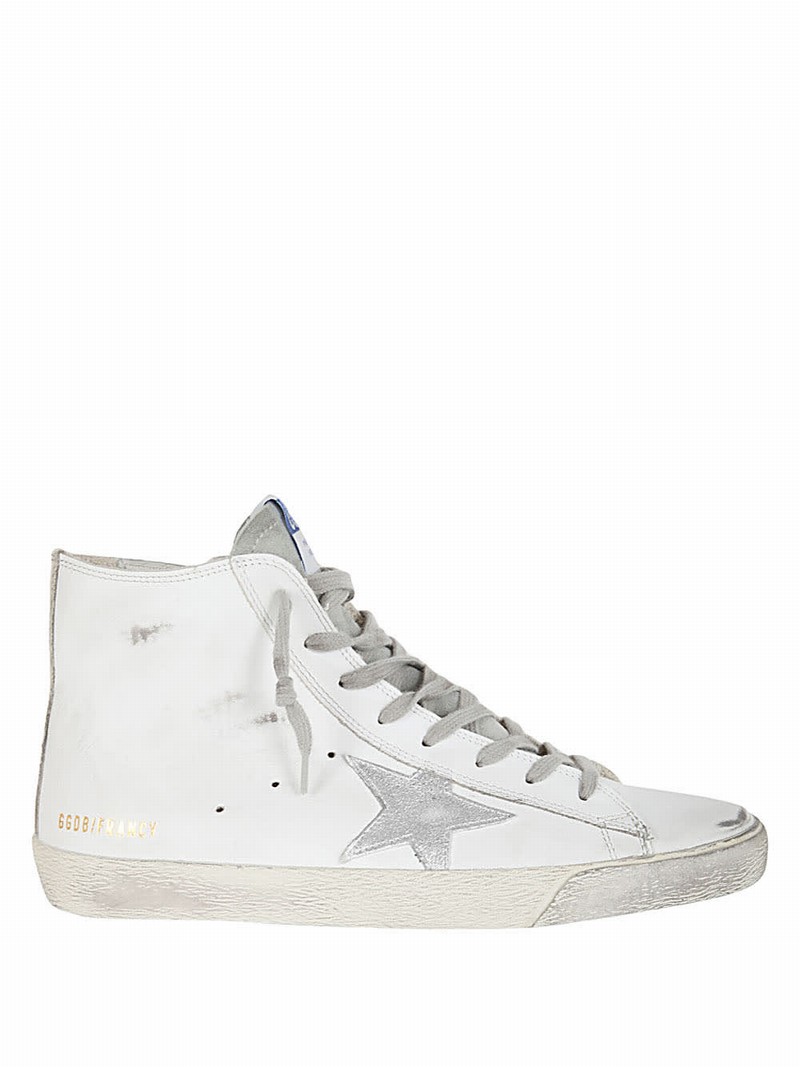 Francy Leather Upper Suede Laminated Star In White Silver Milk