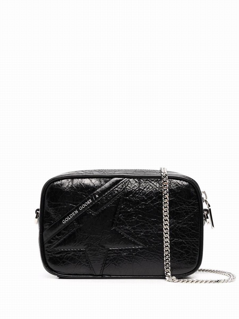 Leather Crossbody Star Bag In Black