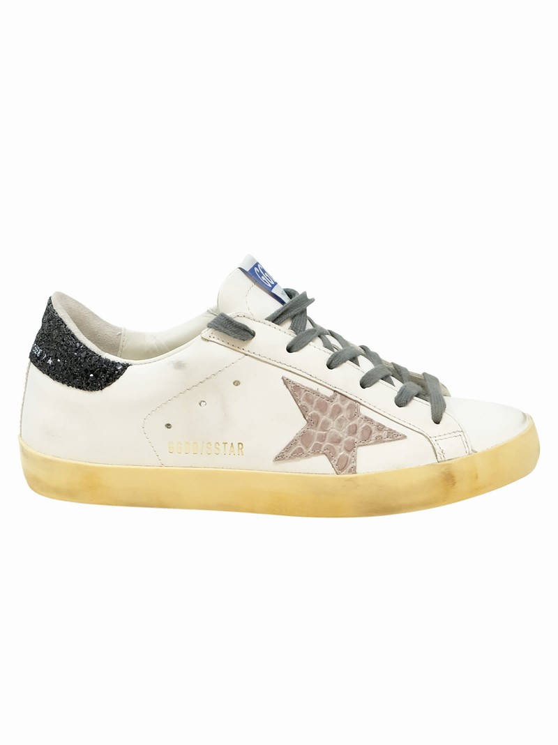 Grey/black Cocco Printed Leather Superstar Sneakers