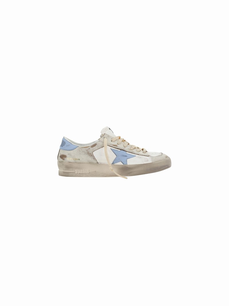 Stardan Sneakers In White Dirty Light Blue