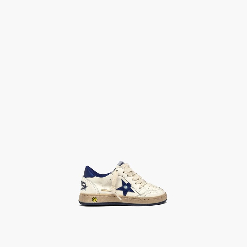 Kids' White Blue Ballstar Sneakers In White/blue