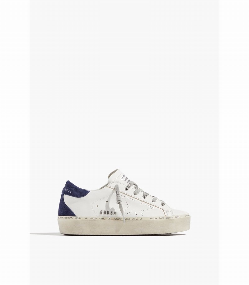 Hi Star Leather Sneaker In White/dark Blue