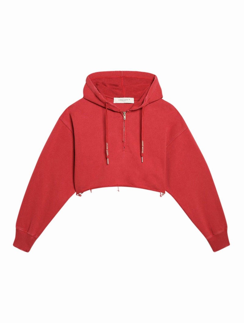 Hooded Logo-patch Sweater In Red