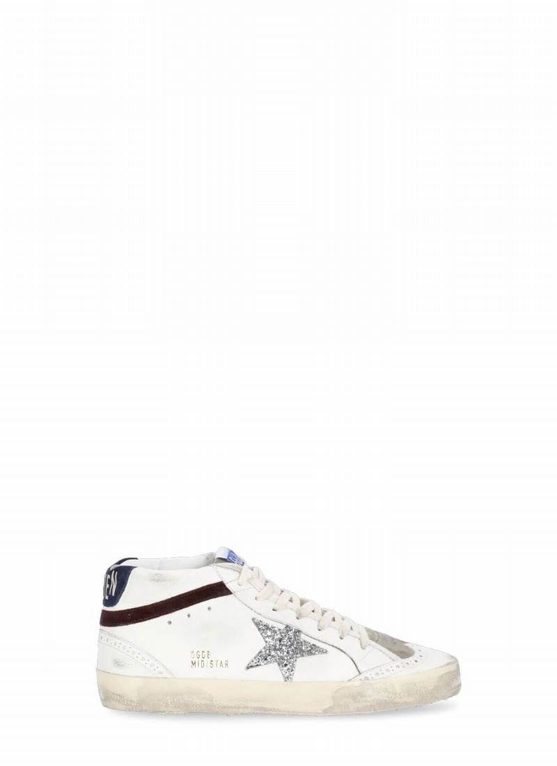 Mid Star Classic Sneakers In White/silver/wine/medieval Blu