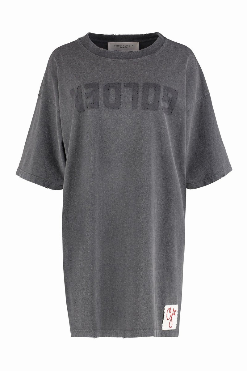 Logo Printed T-shirt Dress In Grey