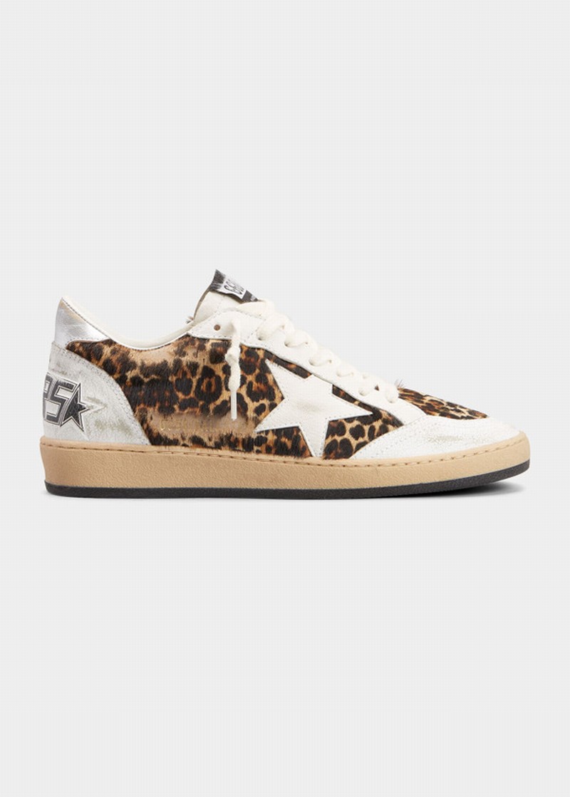 Ballstar Leopard Low-top Sneakers In Beige Brown Leowh