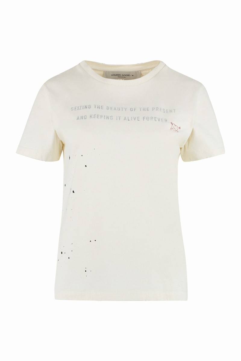 Doris Cotton T-shirt In Panna