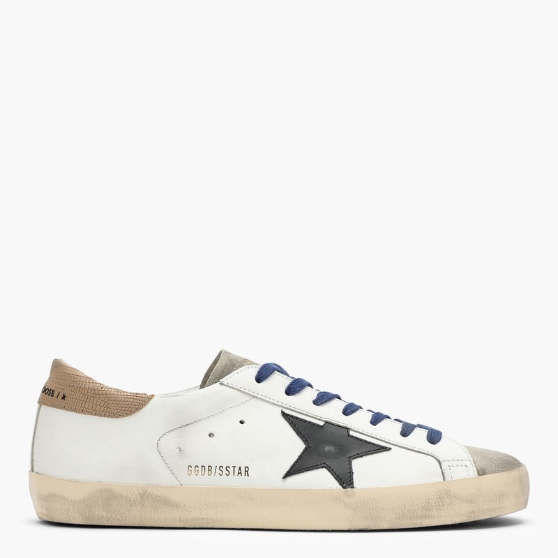 Deluxe Brand White/taupe/black Super Star Low Sneakers