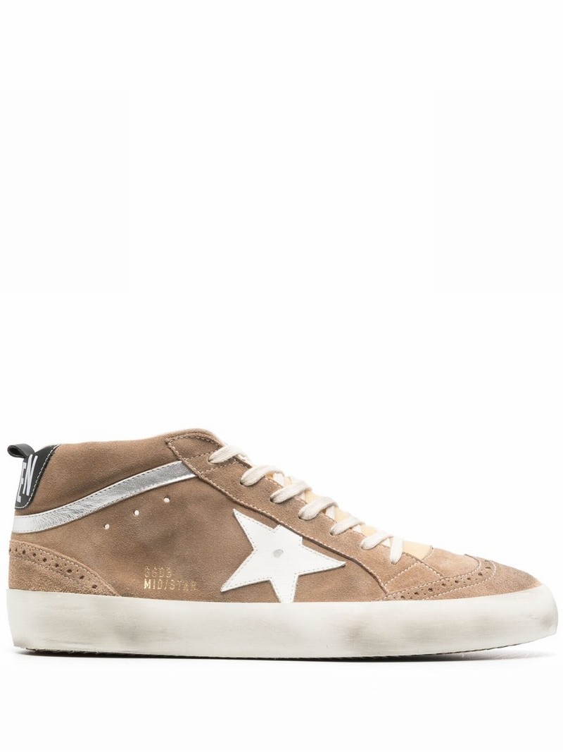 Brown Mid Star Suede Sneakers