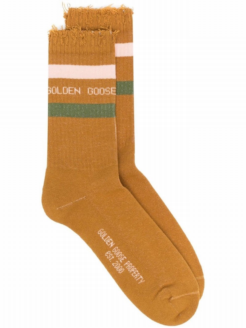 Logo Socks In Marrone