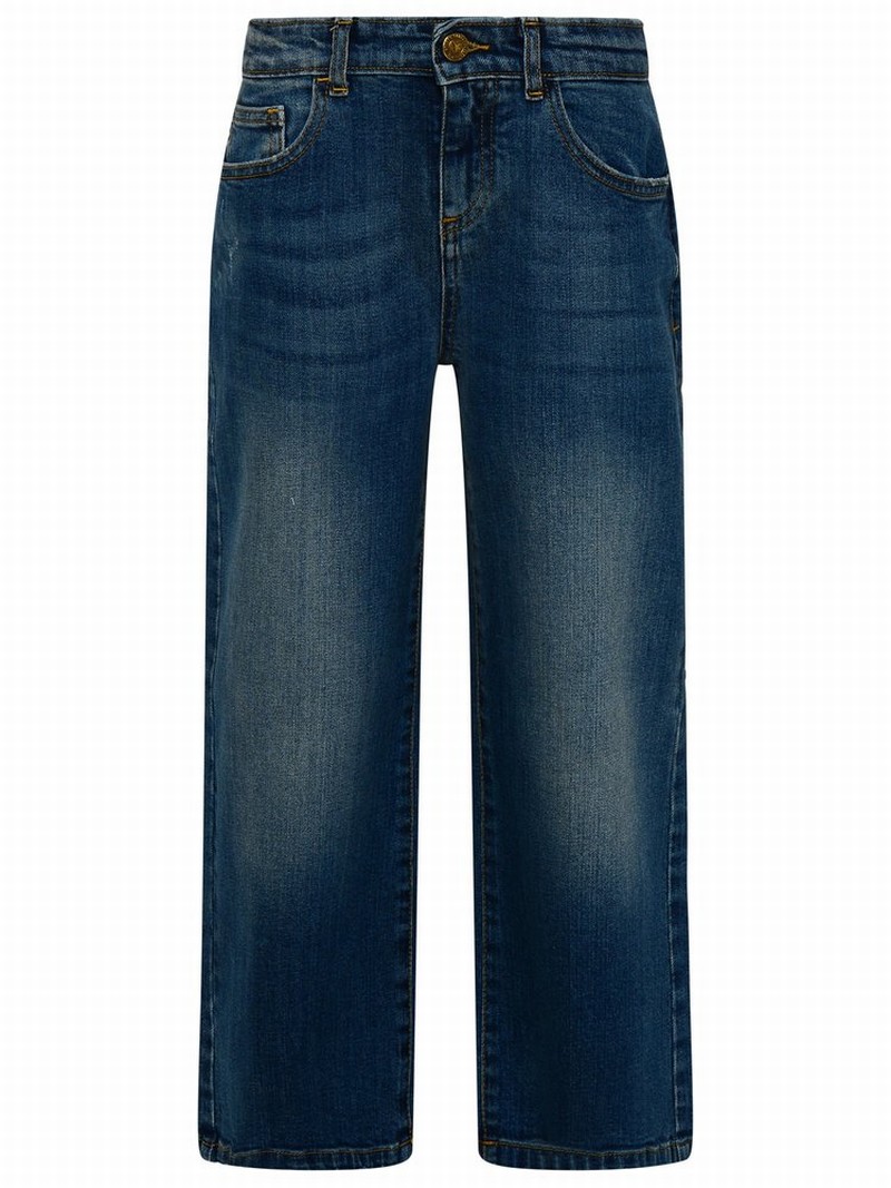 Logo-patch Straight-leg Jeans In Blue