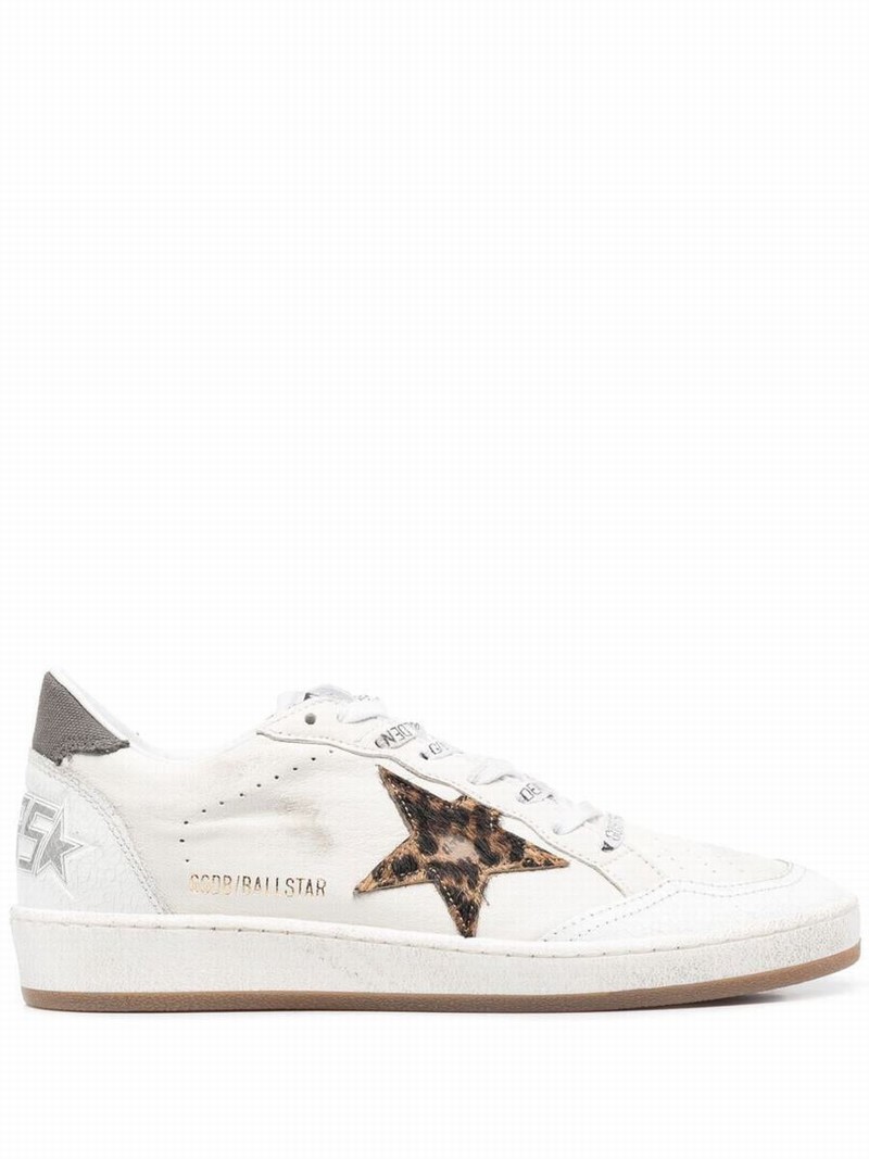 Ball Star Leather Sneakers In Beige