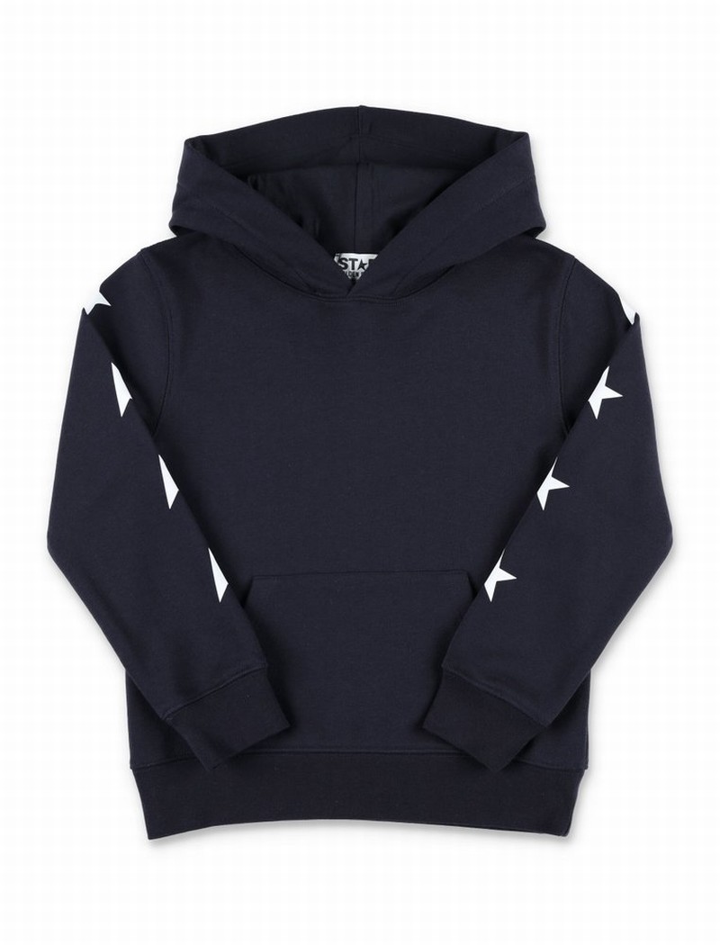 Kids Star Printed Hoodie In Blue