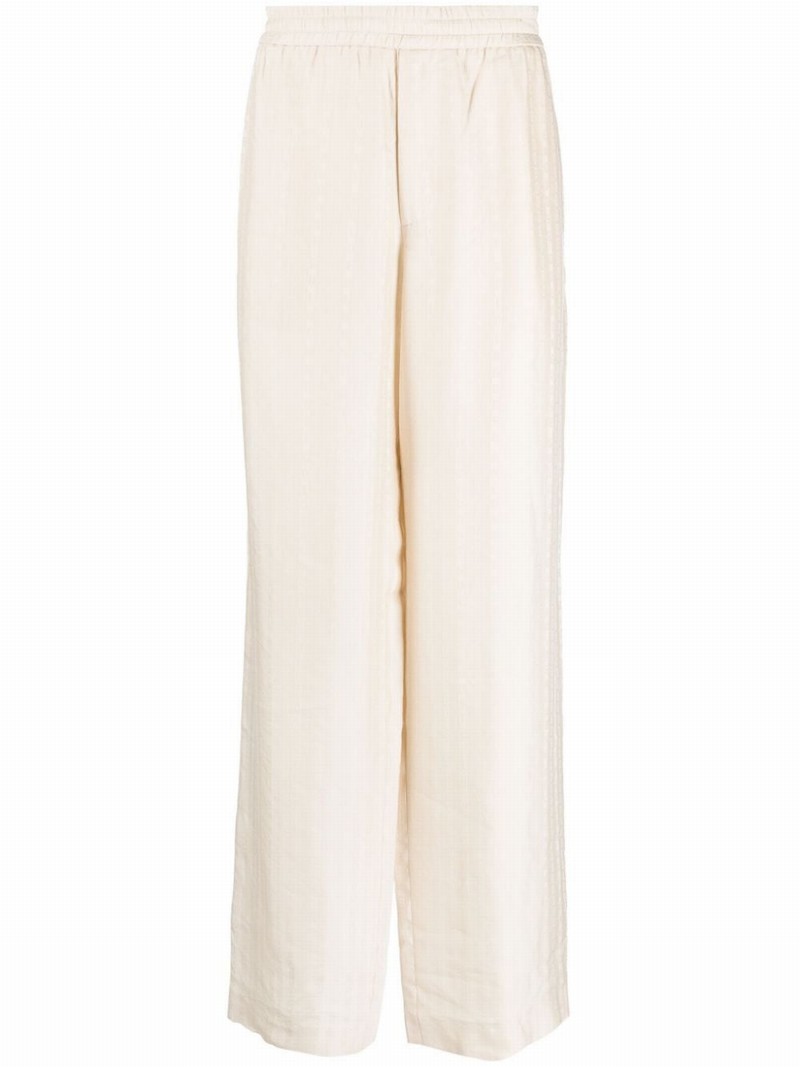 Lyocell-linen Blend Loose-fit Trousers In Nude