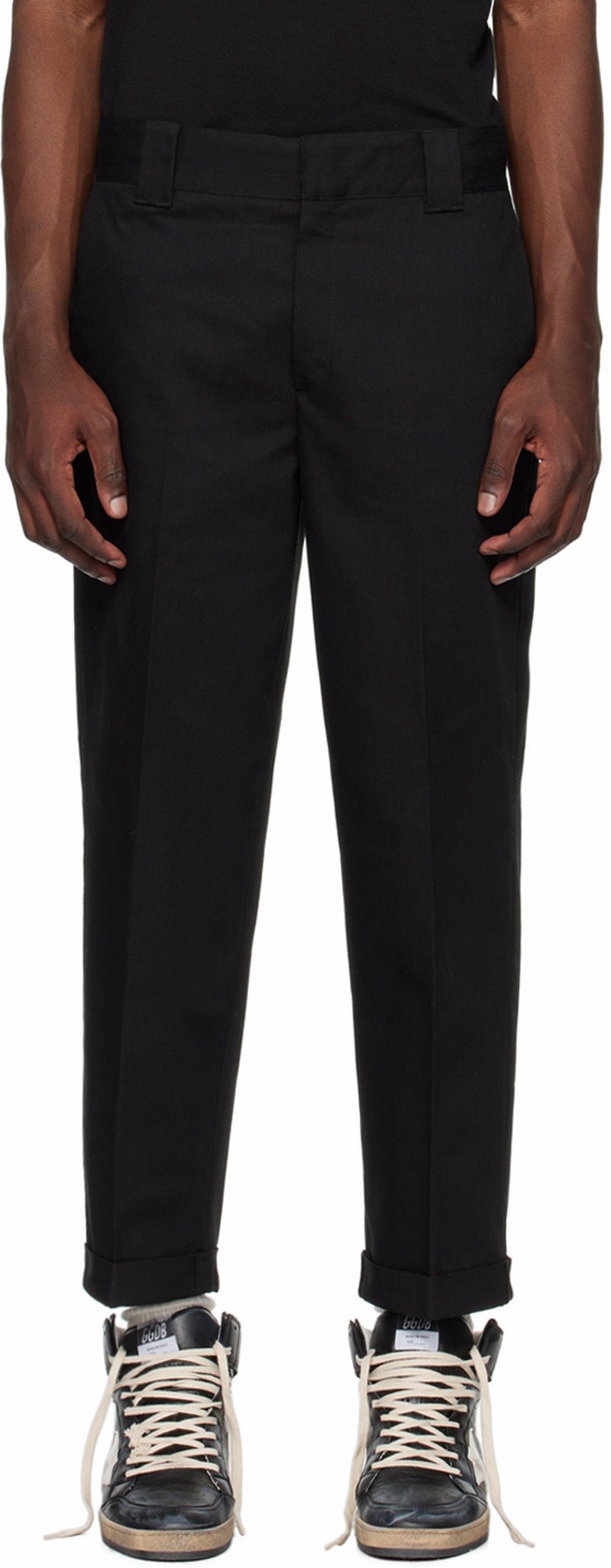 Black Straight-leg Trousers In 90100 Black