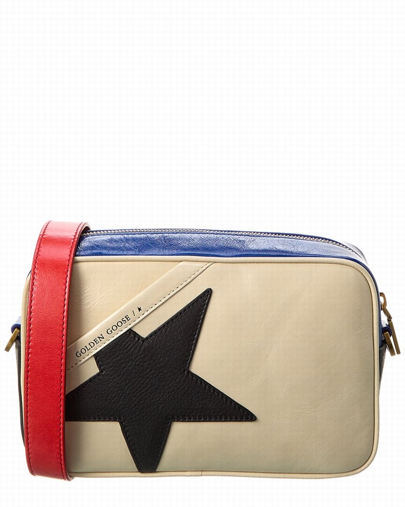 Star Leather Shoulder Bag In White