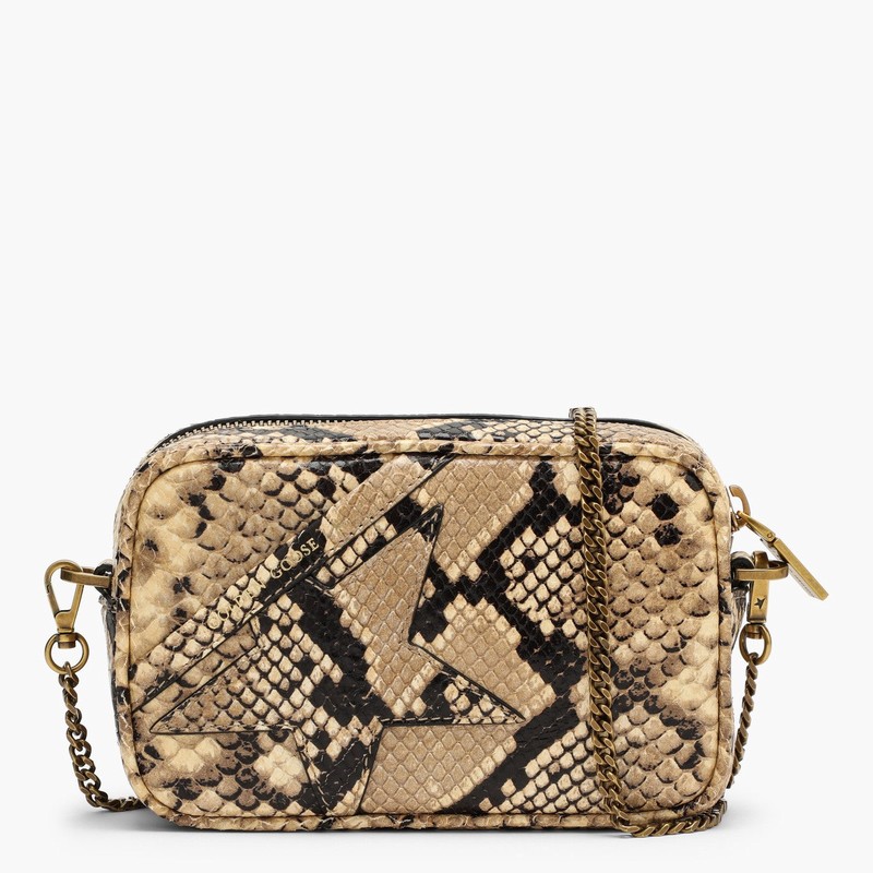 Deluxe Brand Animalier Camera-bag In Beige