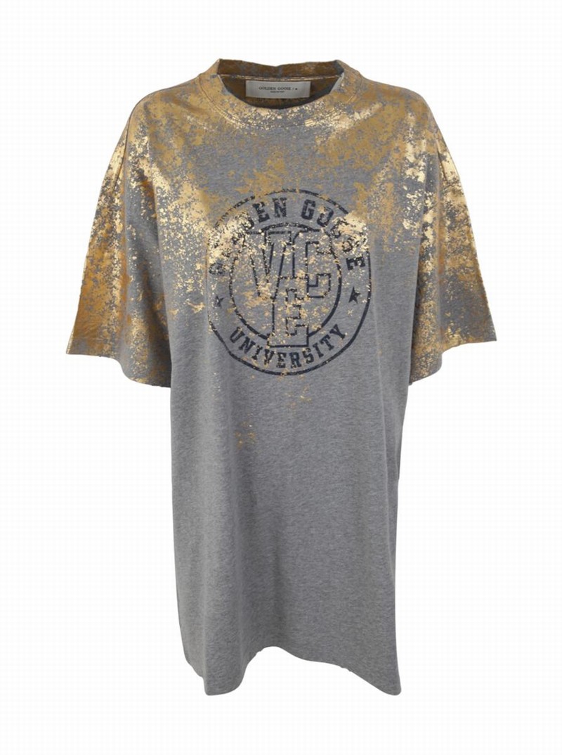 T-shirts And Polos In Melange/gold