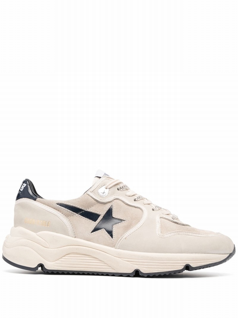 Running Sole Star-patch Sneakers In Neutrals