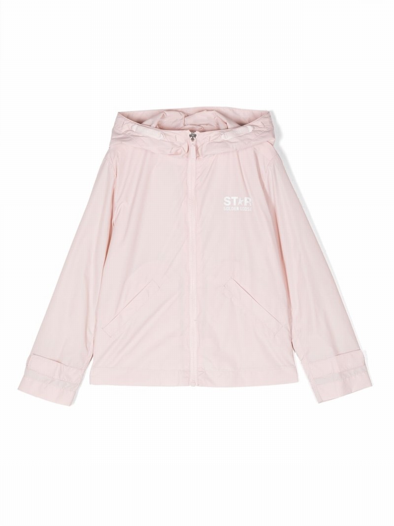 Kids' Little Girl's & Girl's Star Logo Windbreaker Jacket In Pink White