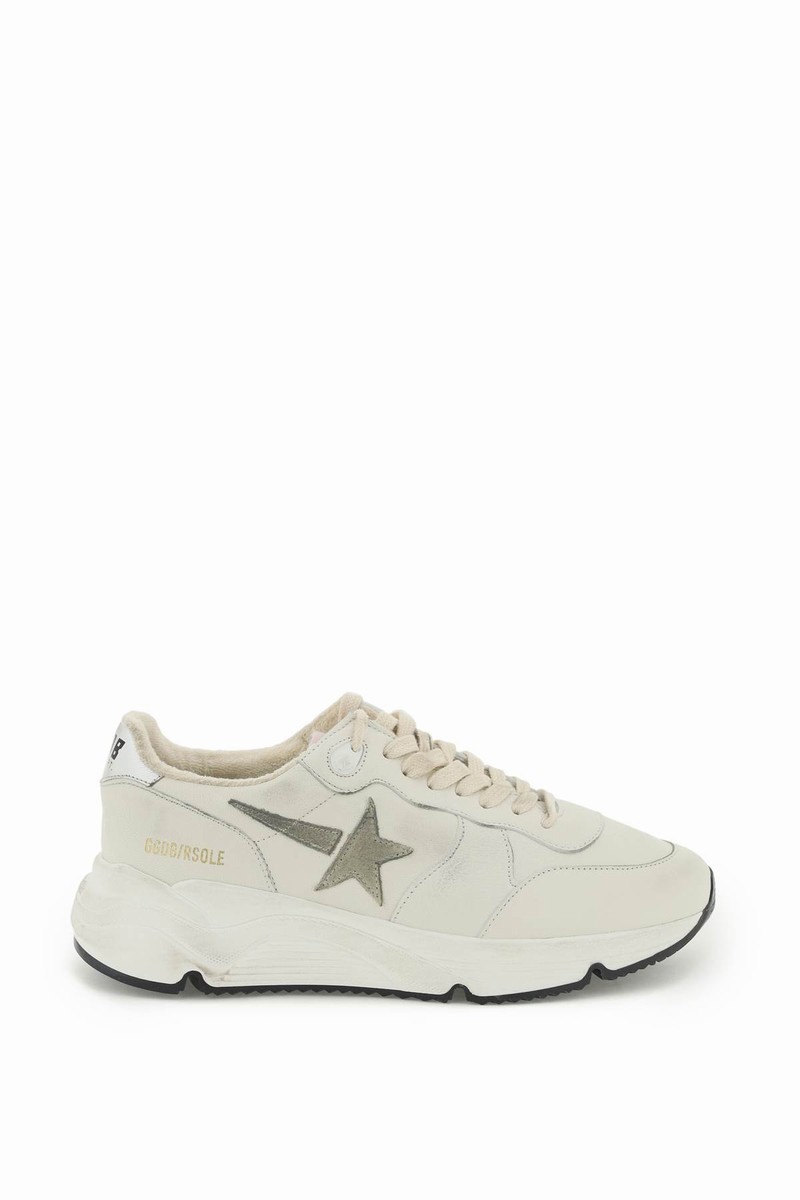 Running Sole Sneakers In White Taupe Silver (white)