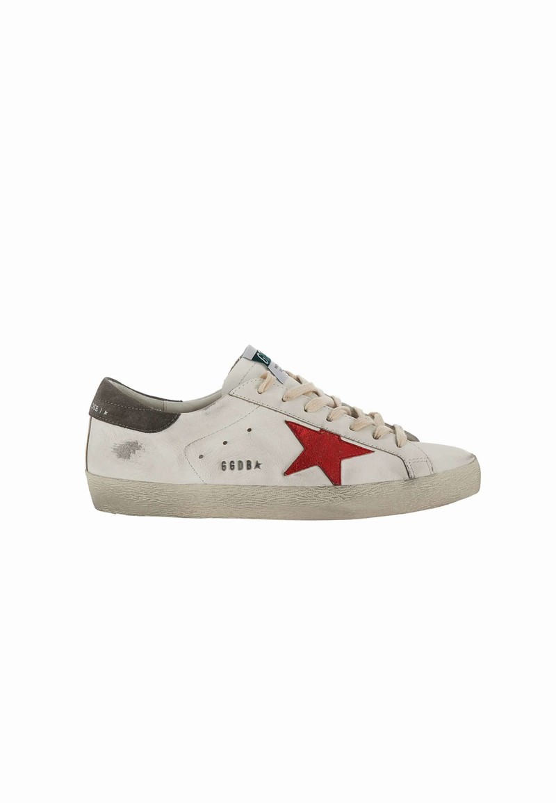 Super Star Sneakers In White/red/dark Grey