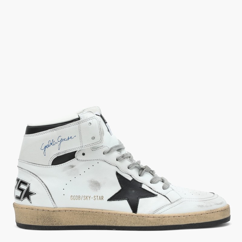 Deluxe Brand White And Black Sky-star High Sneakers