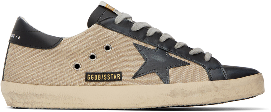 Beige & Black Super-Star Sneakers