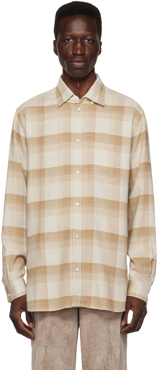 Beige Slim-Fit Shirt