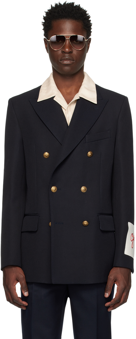 Navy Double-Breasted Blazer