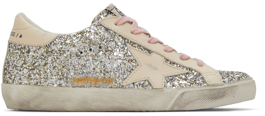 SSENSE Exclusive Silver Glitter Super-Star Classic Sneakers