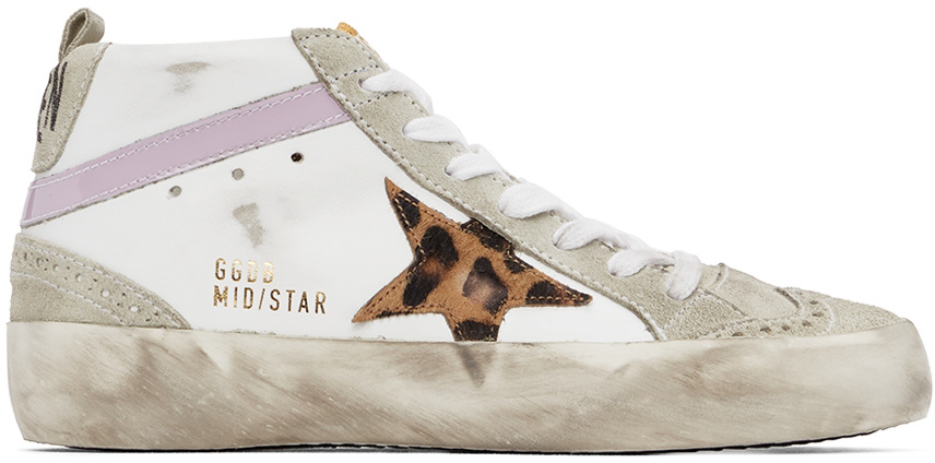 SSENSE Exclusive White & Grey Mid Star Classic Sneakers