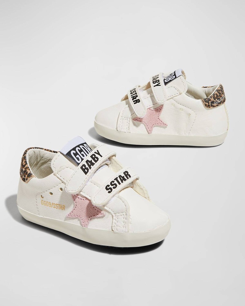 Kid's Logo Typographic-sole Low-top Sneakers, Baby In Neutrals/pink/leo