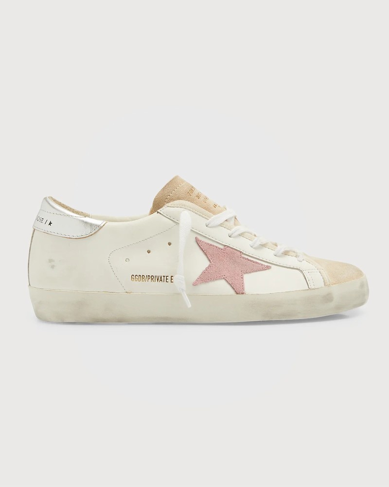 Superstar Mixed Leather Low-top Sneakers In White