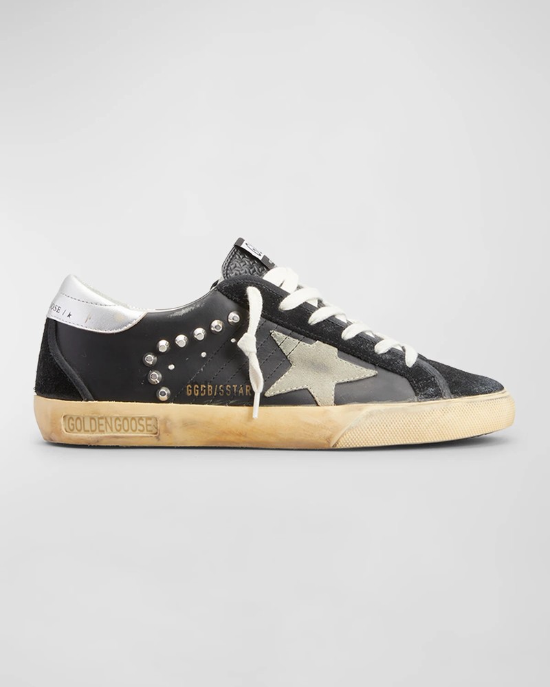 Superstar Stud Suede Low-top Sneakers In Black Taupe Silve